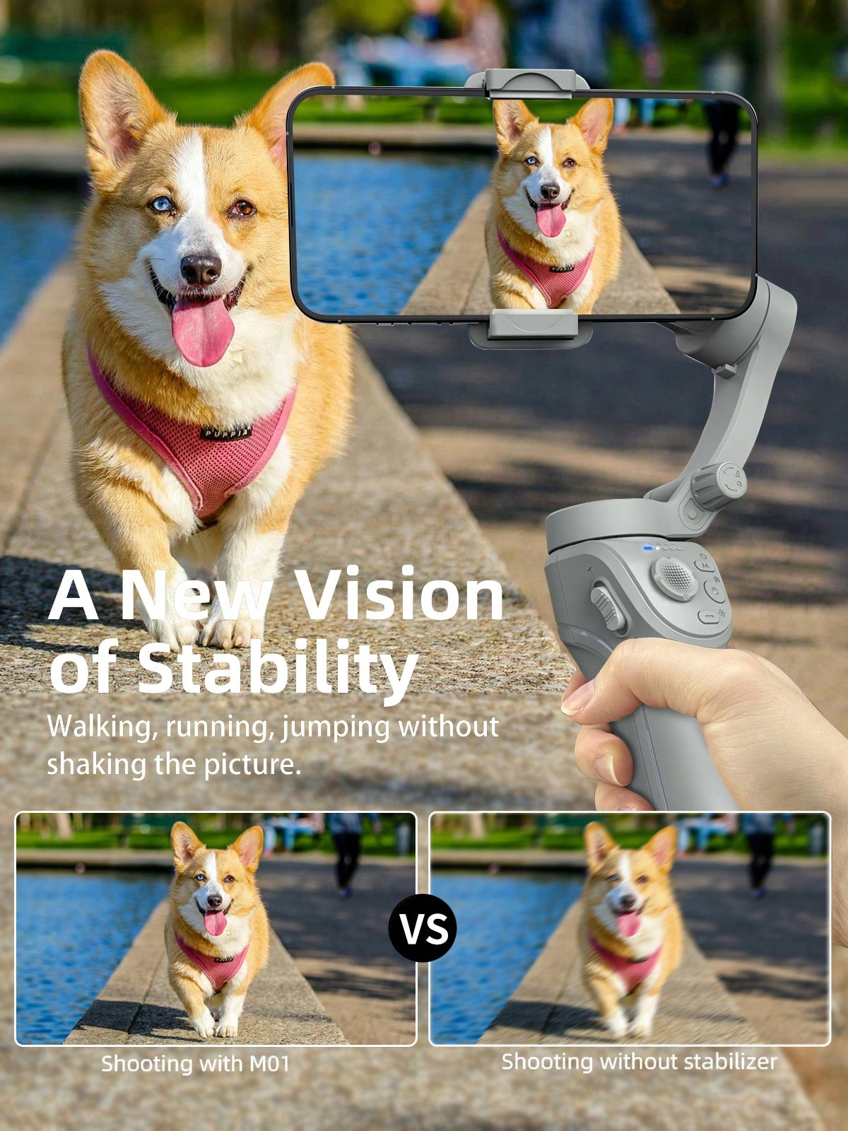 TOKQI مثبت يدوي جيمبال مع هاتف ذكي، حامل هاتف ذو 3...