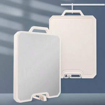 1pc Kitchen White Double-Sided Cutting Board, Stainless Steel Composite Chopping Board, Multifunctional Freestanding Cutting Board Made Of PP, TPR And Stainless Steel, Easy To Store And Clean, Great Kitchen Gift For Home Chefs