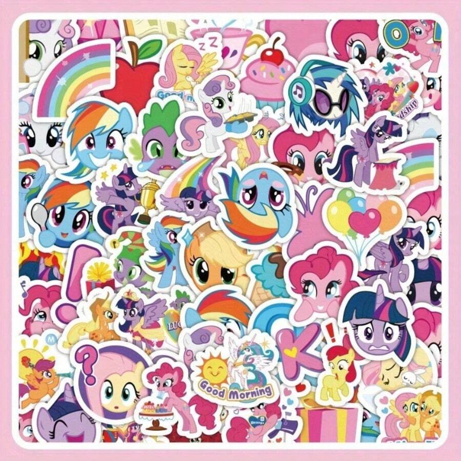 100pcs/Set Cute Cartoon Handbag Stickers, Notebook & Handbag Decorative Stickers, Ideal For Daily Gifts, School Supplies, Back To School Season - Multicolor - View 1