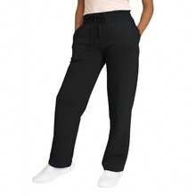 paquete de 3 pantalones de chándal holgados de pierna ancha y peso pesado de felpa para mujer (S-2XL) - Negro - Crema - Gris jaspeado - Ver 2
