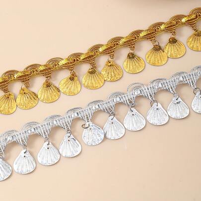 2 Yards 3.5cm Sewing Fabric Fringe Shell Shaped Sequin Tassel Fringed Trimmings And DIY Clothing Accessories Embellishments Tassels Crafts Garniture