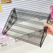 3-7 Tier Multi-Layer Acrylic Card Display Stepped Design Clear Shelves For Trading Cards Badges Card Collectible Storage - 淺灰色 - 查看 2