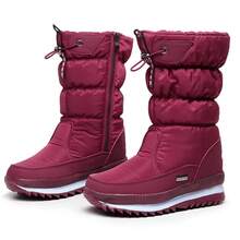 Botas de neve femininas - Borgonha - Ver 4