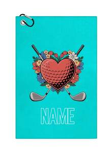 (Text cu model personalizat) Prosop sport de golf Prosop sport imprimat cu nasturi pentru alpinism Prosop sport ultrafin din fibră portabilă cu tijă de ștergere Prosop de yoga Prosop de golf cu pliere triplă