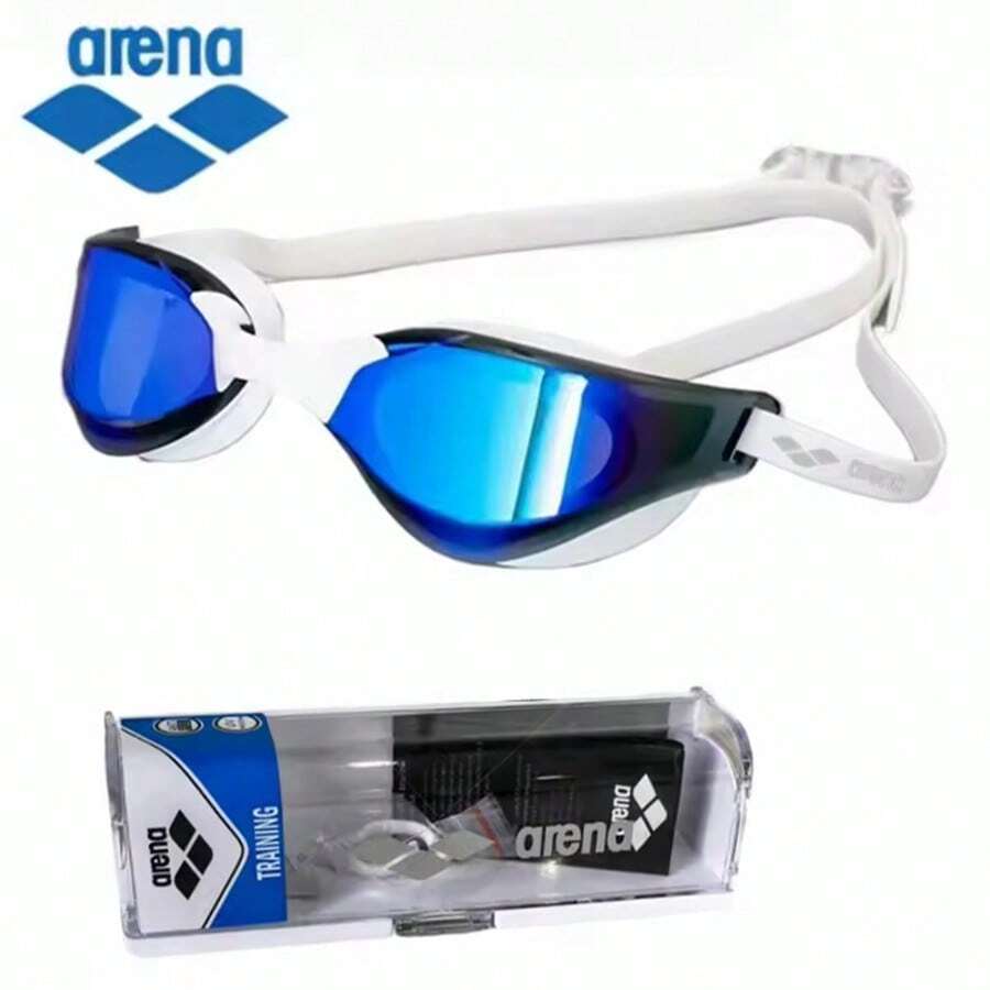ARENA Unisex Snake Skin Pattern Racing Swim Goggles, Anti-Fog Anti-Leak, Extremely Comfortable - White - View 1