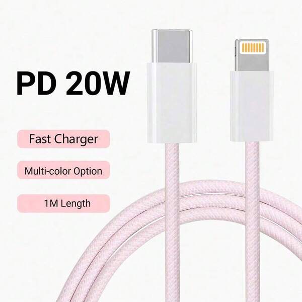 1 Peça Cabo de Carregamento Trançado de Alta Velocidade, Transferência de Dados Eficiente, Compatível com Séries 14, 13/12/11/XS/XR/8/7/6
