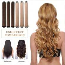 3/5/8 piezas Rizadores de cabello sin calor de satén, rizadores de cabello y tenacillas rizadoras, hechos de goma de alta elasticidad suave, rizadores de cabello sin calor - Multicolor - Ver 9