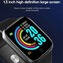 Smartwatch D20S Y68 display de 1.44" con correa de silicona color negro - Negro - Ver 2