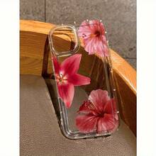A Phone Case With Three Pink Floral Designs, Suitable For IPhone17/IPhone17 Air/IPhone17 Pro/IPhone17 Pro Max/16 Pro Max/15 Pro Max/14 Pro Max/13 Pro Max/12 Pro Max, Perfect As A Halloween Gift, Easter Gift, Or For Your Girlfriend, Boyfriend, Or Personal - 無色 - 查看 2