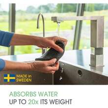 Premium Swedish Dishcloths For Kitchen (10 X Gray) Multi-Surface, Cellulose & Cotton, Original Made In Sweden - -, Reusable, Absorbent, No Odor, Cellulose Sponge Cloths,25866016 - 深灰色 - 查看 5