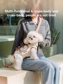 Horizontal Dog Outdoor Backpack | Essential For Raising Small Dogs, Veterinarian Recommended Spine-Protecting Design, 4 Carrying Methods, Sandwich Sponge Layer Shock Absorption, Detachable Padded Shoulder Straps For Long-Lasting Comfort, One-Piece Wear-Free Adaptation, Breathable Mesh + Adjustable Buckles, Suitable For Various Dog Breeds - Multicolor - View 8