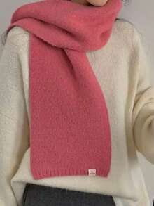 秋冬季欧美韩风新款多巴胺针织围巾，男女通用情侣百搭柔软纯色保暖围巾 - 彩色 - 查看 9