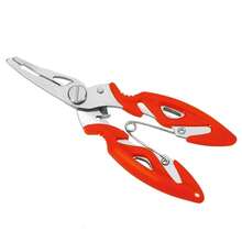2PCS Fishing Pliers Scissors Line Cutter Braid Split Ring Tool Lip Grip TACKLE - Orange - View 10