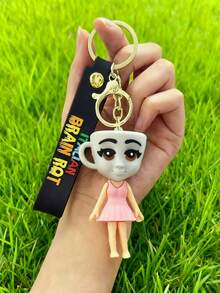 1pc Wooden Stick Figure Shanhaijing Keychain, Creative Gag Car Pendant, 3D Abstract Accessory, Niche Design Bag Charm, National Style Gift Bag Charms Car Accessories Teacher Friend Sister Gift Ideas