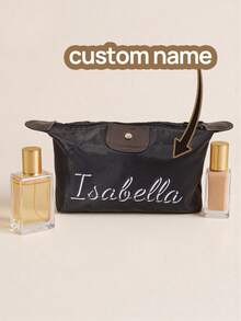 Portofel personalizat, geantă de machiaj, geantă de depozitare pentru femei - geantă de plajă ușoară cu nume personalizat | geantă de umăr minimalistă la modă | geantă de birou impermeabilă pentru studenți, profesori, profesioniști | cadou ideal pentru ziua de naștere, Ziua Profesorului