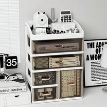 1 Stück große Kapazität Kunststoff Kosmetik Organizer mit Schubladen, Badezimmer Schlafzimmer Schreibtisch Aufbewahrungsbox für Pflegeprodukte, Pinsel, Lidschatten, Cremes, Lippenstifte, Nagellack, Aufbewahrungskorb für Küche Zuhause, Aufbewahrungskisten für Heimorganisation, Körbe, Kisten & Behälter für Heimorganisation