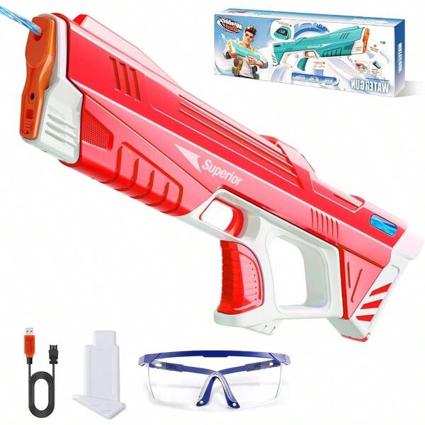 Skirfy Electric Water Gun With DisplayAuto Suction Water Guns For Adultsand Squirt Guns Battery Powered Automatic Water Blasts Pool Beach Outdoor Party Toys For