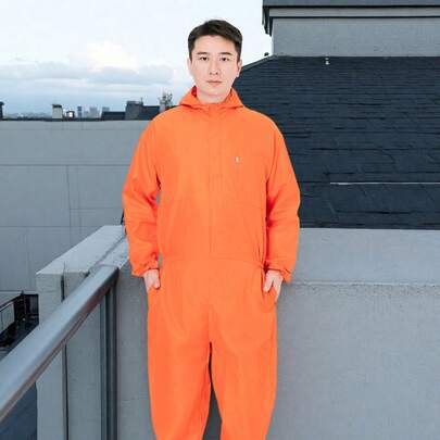 Overol para Hombre Manga Larga Clásico Transpirable y Duradero Diseño Holgado con Cremallera Delantera y Múltiples Bolsillos Ideal para Trabajo y Uso Diario