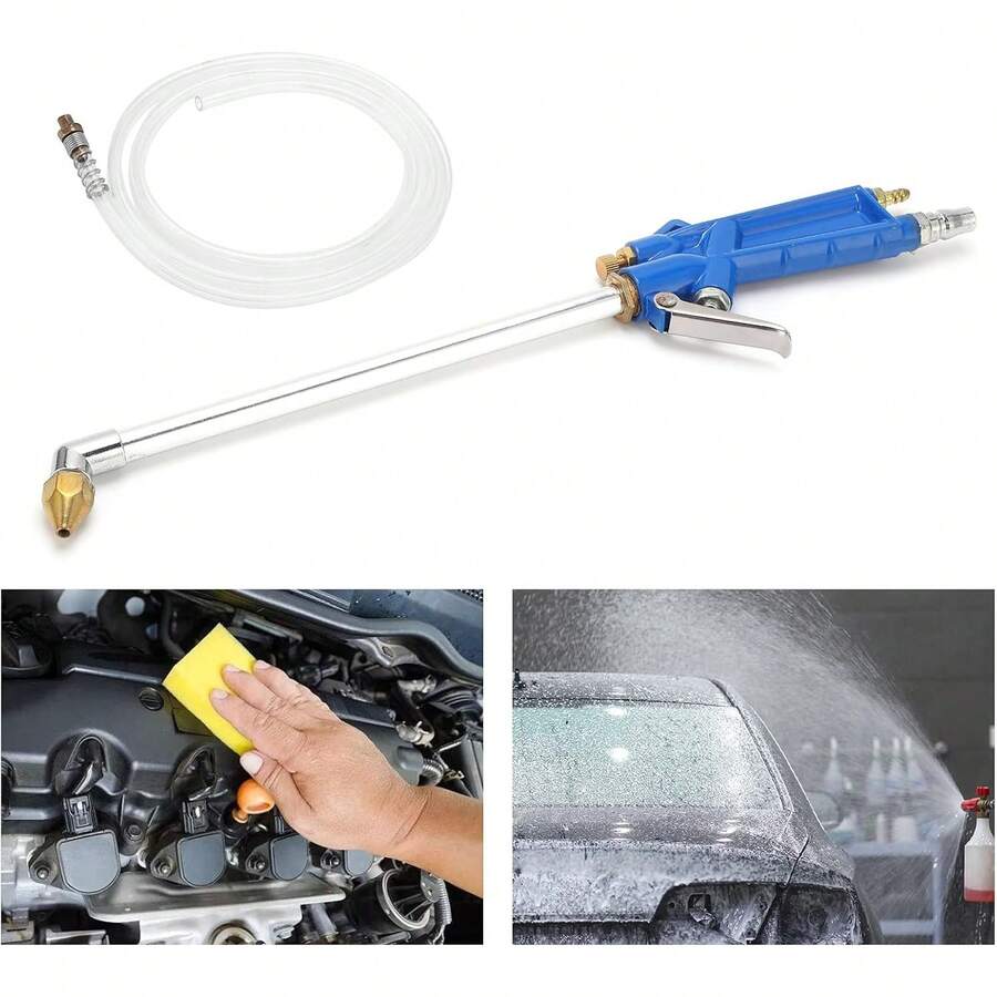 Pistola de Lavado de Motor Neumático KIMISS, Pistola de Pulverización de Agua de Manguera Larga Universal de 120/47 Pulgadas, Pistola de Pulverización de Agua de Acero Universal para Conductos de a - 1 - Ver 1