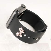 1 pieza Nuevo Brazalete Dorado Rosa con Lazo Brillante para Mujer, Accesorio Decorativo para Correa deh o Correa de Galaxy Watch Series - Oro rosa-C - Ver 3