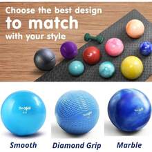 Yes4All - Pelota tonificadora (mármol/Agarre de Diamante/Suave) - Pelota Medicinal con Peso Suave para Pilates, Yoga y Fitness, 2-10 Libras con Varios Colores Disponibles - 2 libras - Par - Ver 1