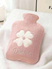 1pc Plush PVC Hot Water Bag,Hot Water Bottle,Hot Water Bag For Pain Relief,Hot Water Bag Portable Hand Heater,Hot Water Bottle With Cover ,PVC Mini Reusable Hot Bag Without Charging, With Cute Flower Design, Perfect For Friends, Ideal Winter Gift