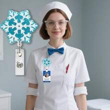 1 Christmas Snowman, Reindeer, Snowflake Retractable Badge Clip, With Metal Clip Scroll ID Card Badge Hanging Rope Tag Keychain Card, Suitable For Office, Student, Christmas Decoration Party Gifts, Christmas