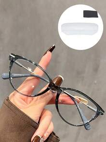 1 Pair/2 Pairs Vintage Women's Cat-Eye Glasses Y2K Small Frame Light Clear Lens Fashion Decorative Glasses Stainless Steel Frame Daily Use