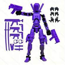 T13 活动人偶带大量配件，3D 打印多关节 Titan13 人偶，金色假人 13 桌面装饰玩具，（组装完成）