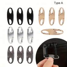 10件/8件/6件/4件/2件/1件/12件装不锈钢拉链维修套装 - 通用拉链头更换，适用于服装和钱包 - 安装简便，经久耐用