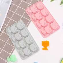 Sanrio 1PC Cute Hello Kitty Shaped Silicone Mold - Adorable DIY Craft & Decoration Tool For Gifts, Resin, Soap, Candle Making - Pink Cartoon Mould For Creative Projects (8-Cavity Design)