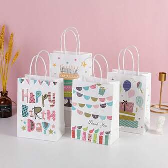 Kraft Paper Gift Bags, Luxury Shopping Bags For Birthday, Holiday, Candy, Gift Packaging