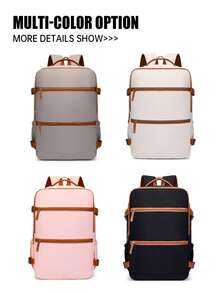 真空压缩背包，航空公司认可的个人行李包 - 尼龙行李包，多隔层设计，符合人体工学的肩带，座椅下方储物空间，适合短途旅行，Wizz Air 旅行背包，旅行行李包，旅行袋，过夜包，大容量旅行收纳包，邮轮必备，度假必备，男女通用 - 柔和淡色 - 查看 8