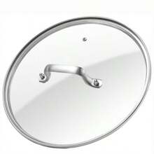 10.25 Inch Glass Lid For Lodge Cast Iron Skillet 5 Quart Dutch Ovens Calphalon 10 Inch Skillet - Dishwasher Gift - TransparentwithSilverRim - View 1