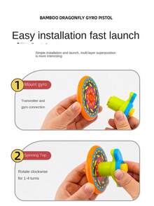1 Set Spinning Top Toy, Rotating Gyro Toy, Interactive Toy For Kids, Children's Party Supplies, Birthday Gift For Boys And Girls, Christmas Gift (Some Parts, Sticker Pattern Colors Random, Handmade Measurement May Have Slight Deviation) - Multicolor - View 2