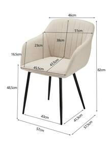 Whisen Contemporary Vertical-Stripe Upholstered Dining Chairs With Armrests & Metal Legs For Dining Room, Kitchen, Living Room - Set Of 2 / Set Of 4 / Set Of 6 - Beige