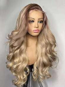 13x4 HD Transparent 250 Density Ombre Blonde With Dark Root Body Wave Lace Front Wigs Human Hair Wigs Water Wave Lace Front Wigs Human Hair Deep Part Lace Wig Blonde Colored Wigs Pre Plucked With Baby Hair - 根染&漸變色 - 查看 4