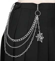 Pants Chain For Men Jean Chains For Women Y2K Star Jean Pocket Chain For Pants Biker Hip Punk Chains Silver Y2K Jewelry For Women Accessory  Fashion For Music Festival Concert Cosplay - C2- mạng nhện - bạc - Xem 1