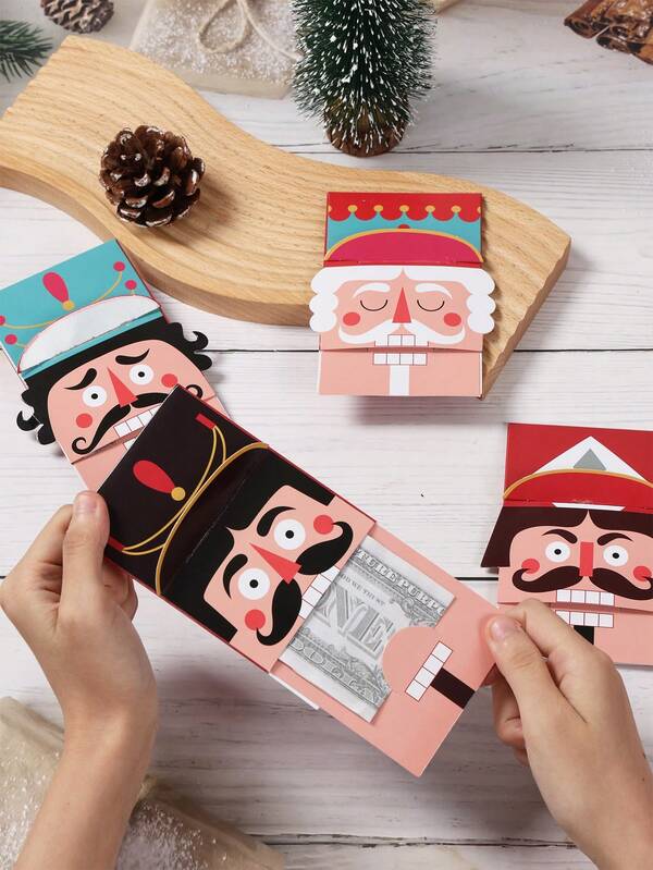 4 piezas Tarjetas portamonedas de Navidad, Bolsas de regalo de dinero de Feliz Navidad, Sobres de regalo de efectivo con patrón de cascanueces de papel, Tarjetas de embalaje de regalos de Navidad, Sobres rojos, Suministros de envoltura de regalos de Navidad, Paquetes de regalos, Decoraciones navideñas para el hogar, Decoración de fiesta de Navidad, Recuerdos de fiesta, Decoración de habitación, Decoración de mesa, Suministros de fiesta de vacaciones de invierno, Decoración navideña, Decoraciones de Año Nuevo 2026, Regalos de fiesta de cumpleaños