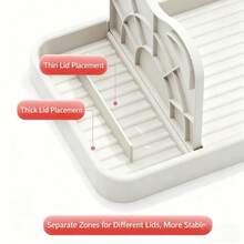 猫耳折叠锅盖架 – 双向支架/壁挂，防滑底座，可放置锅盖/勺子/锅铲，节省空间的厨房收纳盒，可爱的礼物 - 彩色 - 查看 4