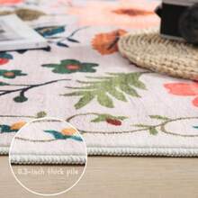 Rugcomf - Alfombra para sala de estar, 6 x 9 pulgadas, lavable a máquina, estilo bohemio, antideslizante, floral, clásico, de pelo bajo, alfombra grande para sala de estar, recámara, granja, comedor,(8' x 2'7" (Rectangular) Beige) - Tipo 22 - Ver 4