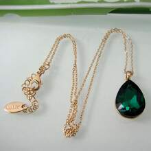 Navachi 18k Gold Plated Water Drop Pear-Shaped  Pendant Necklace 16inch+2inch{Inchcolor_nameinch:InchGreeninch} - 綠色 - 查看 3