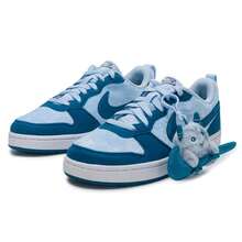 Nike Kids' Court Borough Low RCRFT BG Casual Sneakers, Comfortable Lightweight Everyday Wear, IM7167-441 - Lapis Lazuli Blue/Abyss Green/White - View 3