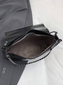 1 Piece Minimalist Retro Square Bag Flap Opening Metal Chain Shoulder Bag Suitable For Women's Daily Casual Commuter Use