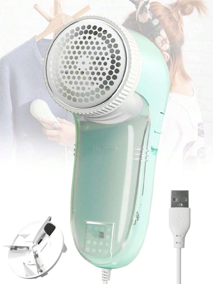 1个电动织物除毛器，USB供电便携式除毛器，织物剃毛器，轻松去除衣物上的绒毛、线头和毛球