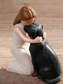 1 st kreativ hartsflicka som kramar hundfigur, handgjord djurskulptur, varm och helande heminredning för vardagsrum, sovrum, bordsskiva, idealisk present till husdjursälskare och vänner - Multifärgad - Visa 10