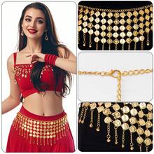 Belly Dance Accessories - Gold/Silver Coins, Belly Dance Belt, Women Belly Dance Costume, Hip Scarf - Multicolor - View 10