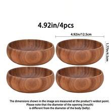 1/2/4/8pcs 3.14in/4.92in/5.51in/6.3in Handcarved Gourd Shaped Wooden Bowls - Rustic Wooden Salad/Snack Bowls, For Popcorn, Pasta, Candy, Cereal, Coconut Spread, Appetizers, Kitchen