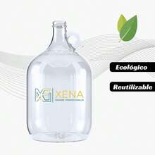 Pack 2 Garrafas de Vidrio 1 Galón con Tapa de Aluminio 2 colores | Envase Jarra para Jugo, Cerveza, Sidra y Fermentación | Oreja de Transporte | Vidrio Transparente Grado Alimenticio | Mayoreo - negro - Ver 4