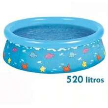 Piscina Infantil Inflavel Redonda 520 Litros - Azul - Visão 2